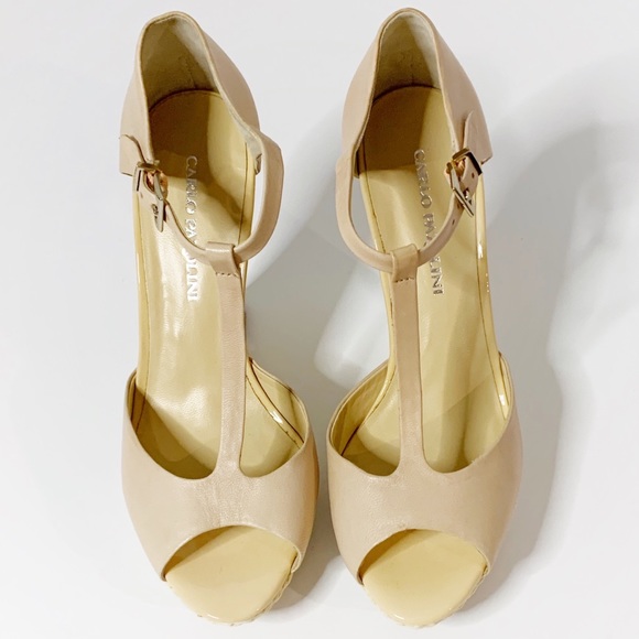 Carlo Pazolini | Wedge Blush T-Strap Peep Toe NWOB - Picture 2 of 8